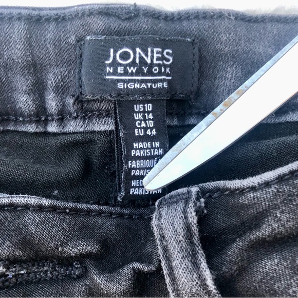 Jones New York Black Denim Shorts Madison Bermuda sz. 10 - Picture 4 of 8